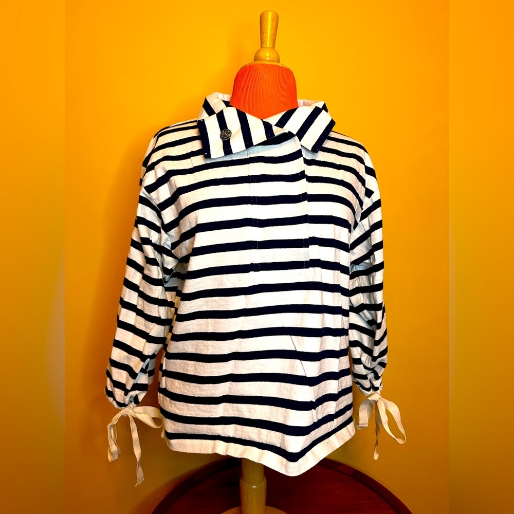 J Crew Sweatshirt, Snap-Neck, Striped, Style# J2159